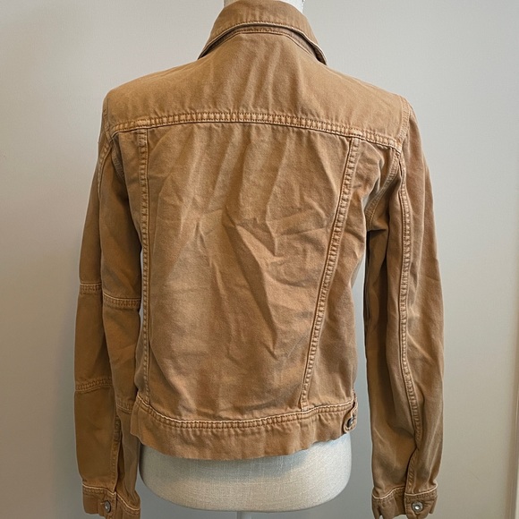Free People Tan Jean Cropped Jacket Size Large. - Picture 3 of 6